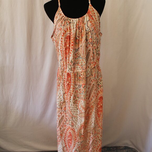 Old Navy Women’s Maxi Long Paisley Summer Sun Dress Size Large NWT's - Picture 2 of 16